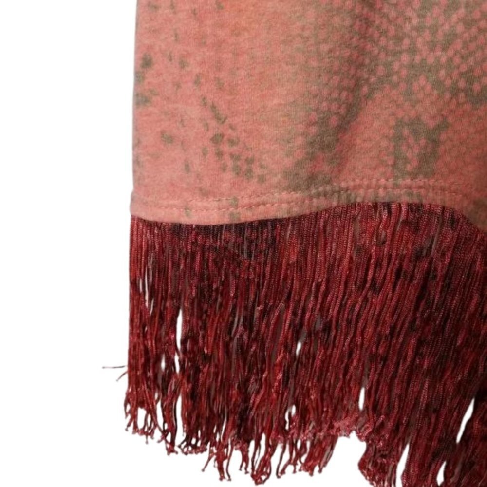 Elizabeth and James Python Print Fringe Racerback Tank M - Picture 3 of 5
